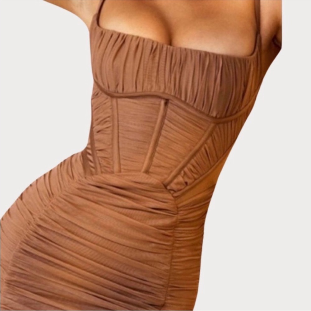 House of CB taupe corset dress